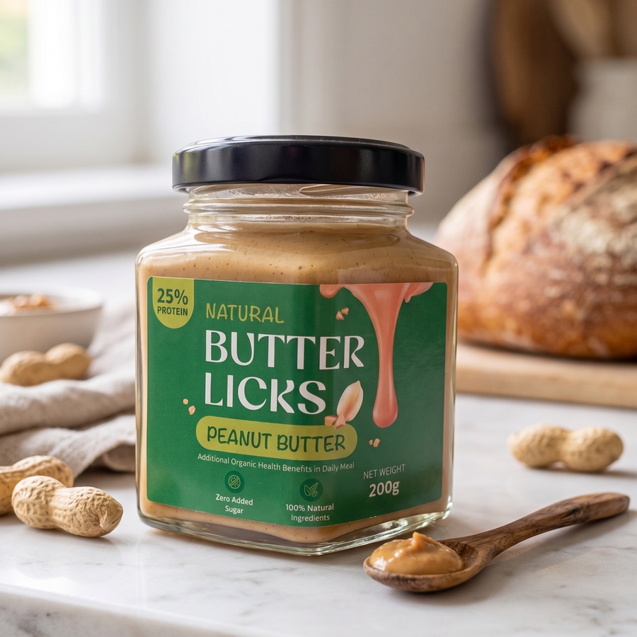 Organic Peanut Butter (100% Natural, High Protein, No Added Sugar)